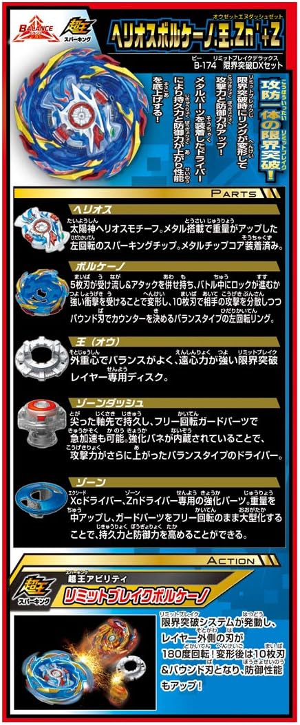Beyblade Burst B-174 Limit Breakthrough DX Set Spark Launcher Dash